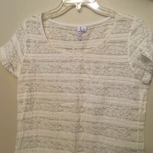 ELLE SHEER LACE TOP SIZE M